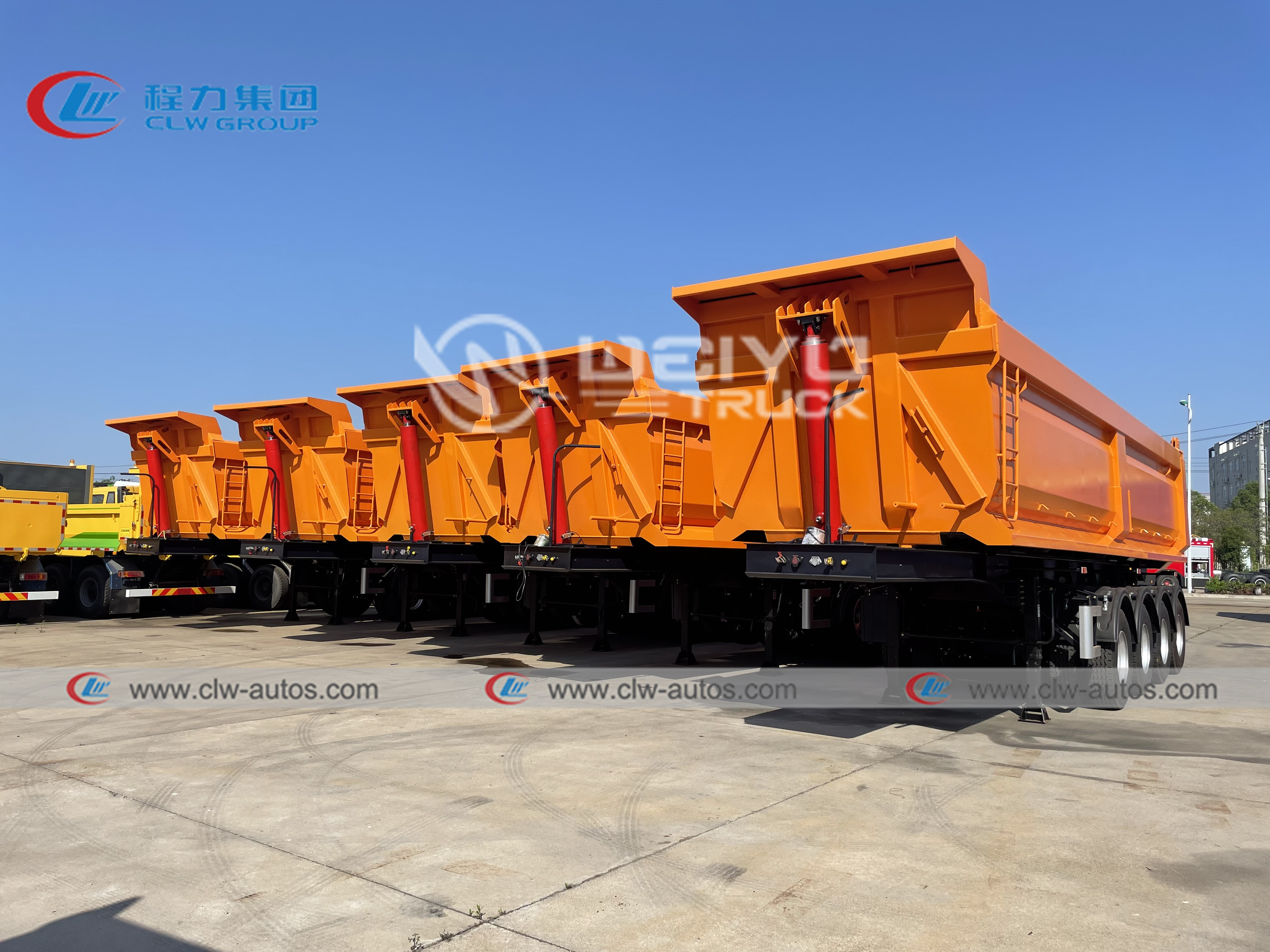 Quality Jost 4 Axle Rear Tipping Dump Truck Trailer 50t 60tons Mine Sand Stone Gravel Loading for sale