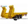 Quality Heavy Duty 3 Axle Lowboy Lowbed Semi Trailer 60 Tons 80 Tons For Excavating Machine for sale