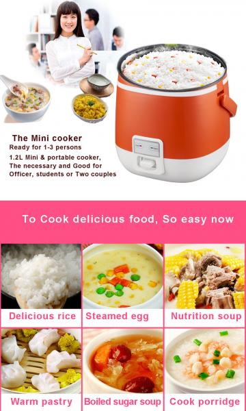 1.2L Smart Control Rice And Vegetable Steamer With Removable Nonstick Cooking Pot