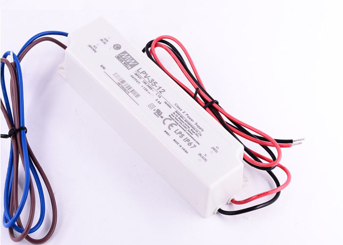 Quality LPV-35-12 36W 3A 12V LED Power Supply Waterproof Isolated Plastic IP67 90~264VAC Input 12V UL CE for sale