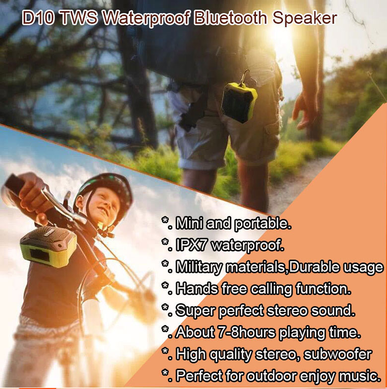 Bicycle Portable Bluetooth Speakers X7 D10F Military Materials For Smartphones