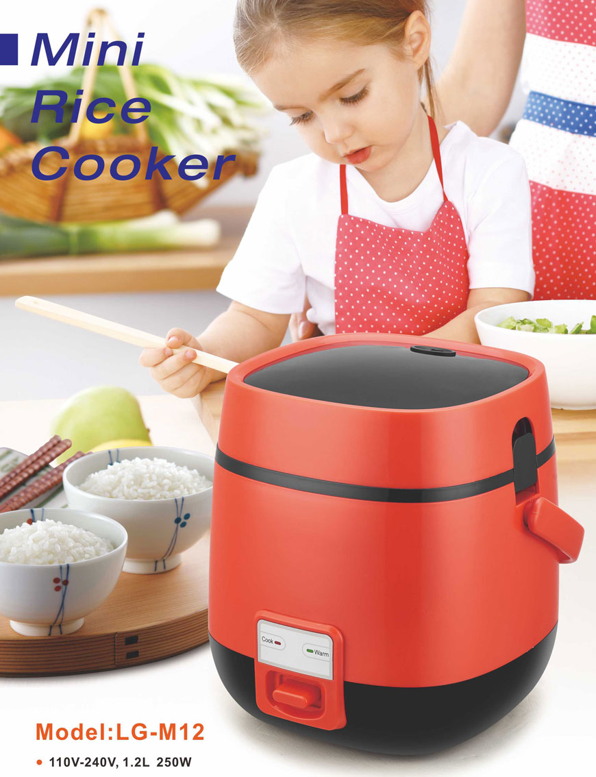 Auto Stay Warm Mini Electric Rice Cooker One Button Operation Leek Handle Design