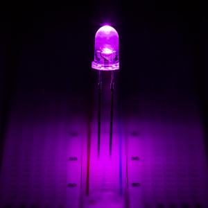 Quality Clear Violet Led Through Hole Mount 460nm 30 Degree Viewing Angle 26-28mm Legs Length for sale