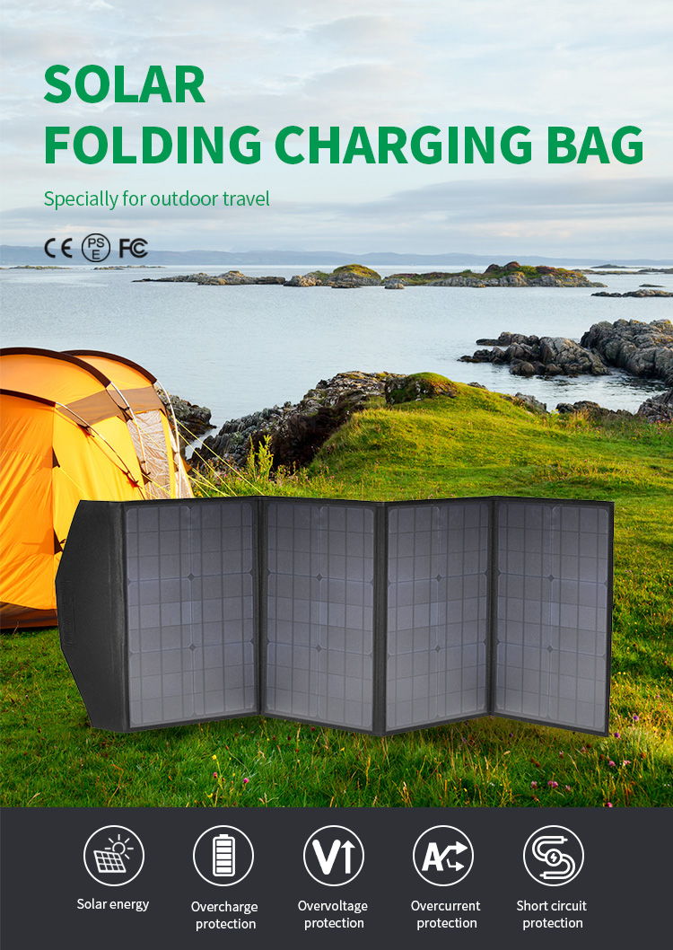 IP65 100W Foldable Solar Panel Energy 1615*340*340 Tiny Charging System