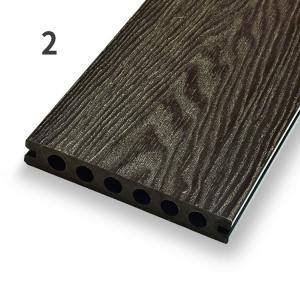 Sturdy WPC 3D Composite Decking Lightweight Hollow Profile With Squared Holes