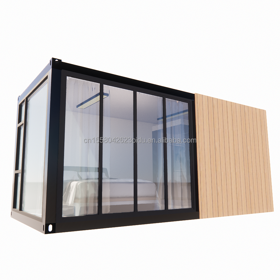Wooden Sturdy Steel Sun House 20ft Flat Container House with Wall 50/75/100mm Wave Sandwich Panel