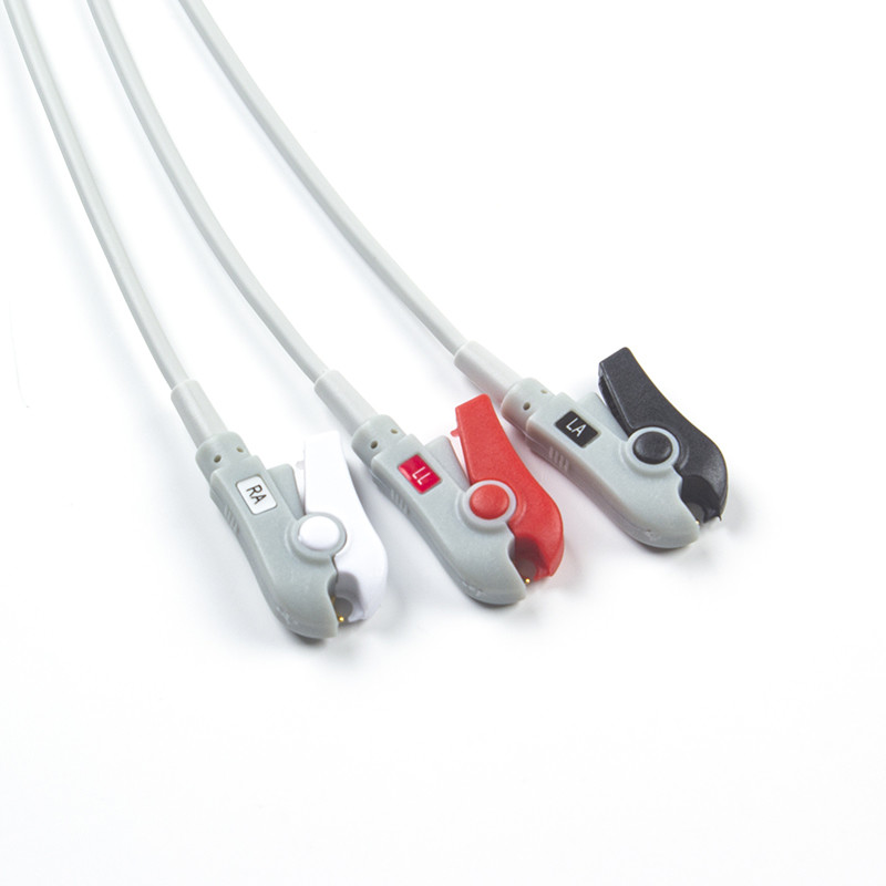 Semi-finished 3Lead AHA Grabber ECG Leadwires without Connector