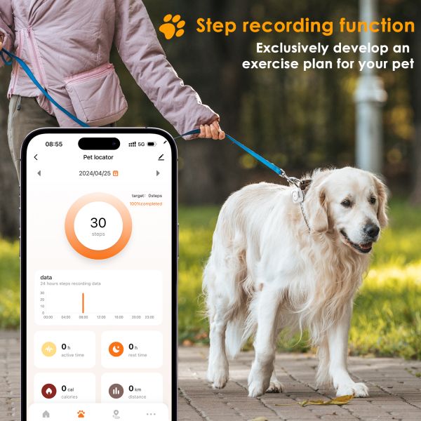 Mini 4G GSM Bluetooth Pet Tracker Waterproof IP67 GPS Micro Locator ABS+PC Real-Time Tracking Anti-Lost for Cats Dogs