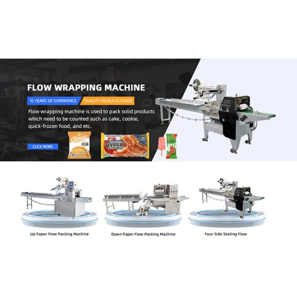 Automatic Pillow Packing Machine with 120-300 mm Package Length 35-80 mm Width and 30-150 bags/min Speed
