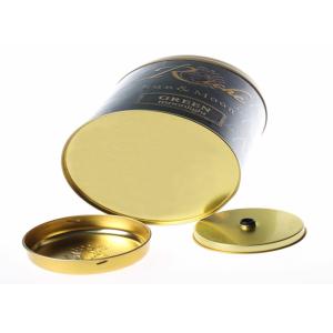 Double Lids Empty Round Metal Tea Tins