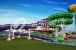 Custom Water Slides For Big Outdoor Resort Spiral Water Park , ISO-9001