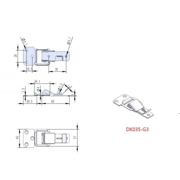 60g Galvanized Iron Steel Spring Loaded Toggle Latch Damping Nickel Plated