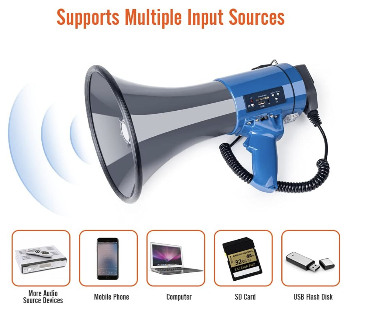 300Meter Military Megaphone Handheld