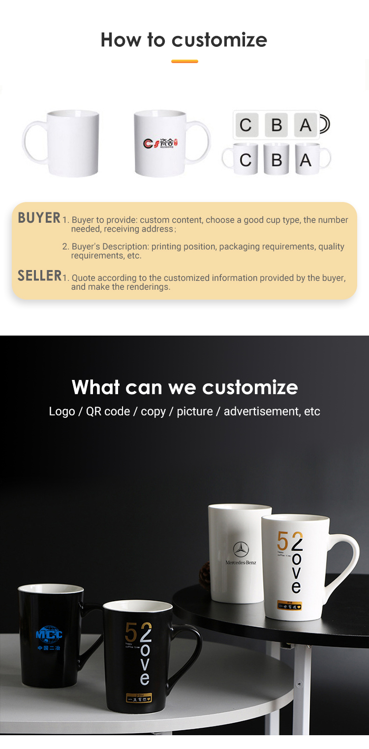 Customized tazas mugs Tea white mug 3d sublimation mug supplier ceramic cups Espresso Coffee Cup Ceramic