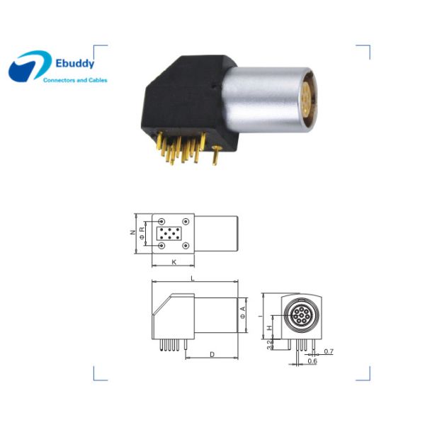 Lemo EPG 1B 4 Pin PCB Socket Push Pull Circular Connector For Panel Mounting Using