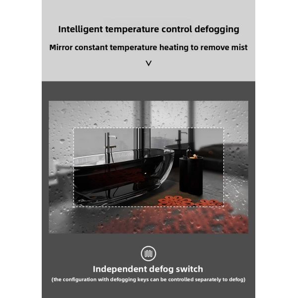Luxury LED Bath Mirror Touch Switch Premium Modern Rectangular Square Design for Elegant Hotels Apartments Villas Hot Selling