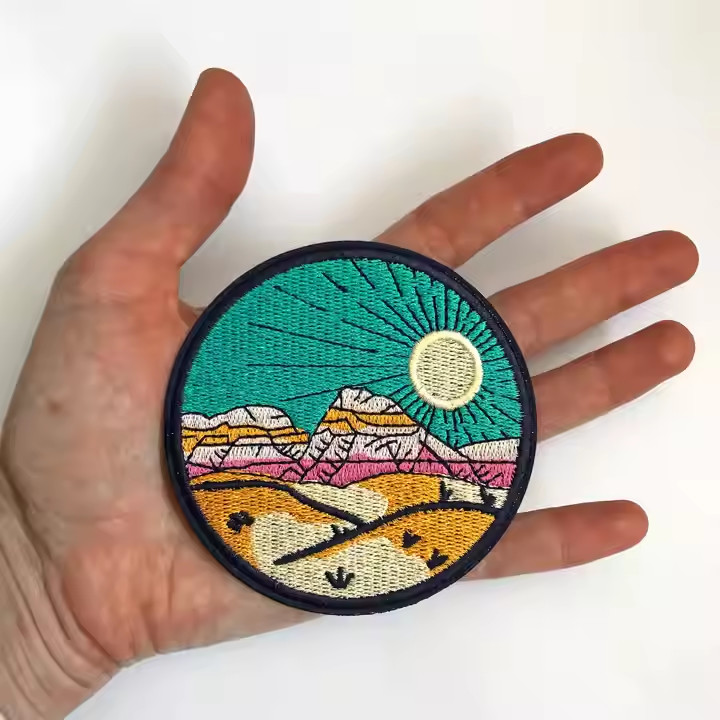 China Round Shape Clothing Embroidery Patches Custom Fashion 3d Embroidered Patches on sale