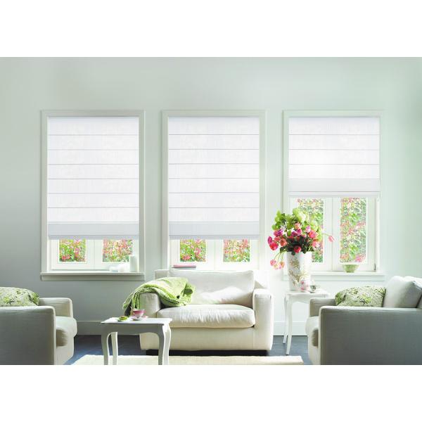 Cordless Roman Shade Fabric Shutter Remote Control Blinds By Groupeve