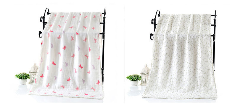 Safe Four Layers Bamboo Receiving Blankets Antibacterial Extra Wide Gauze Fabric