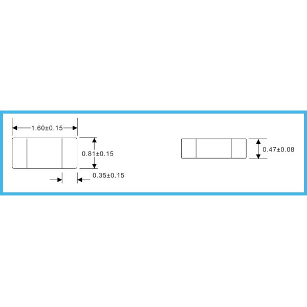 467 1608 Metric Fast Acting Chip Ceramic Monolithic Structure Surface Mount Fuse 0603