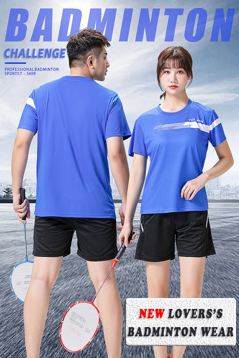New badminton suit men and women's summer tennis sets short sleeve skirt sports training competition team uniform customization