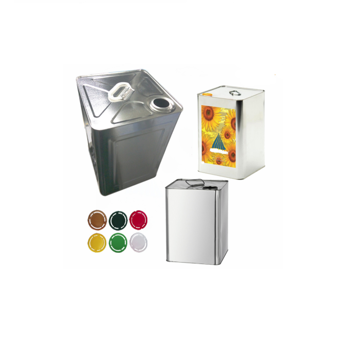 DADI 15 Liter Square Cooking Oil Olive Food Oil Can, Oil Edible Oil Tin Can with Plastic Handle