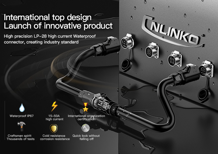 CNLINKO 3 Pin Male Female Industry Application Power Waterproof Connectors 3 Phase Plug System Connector