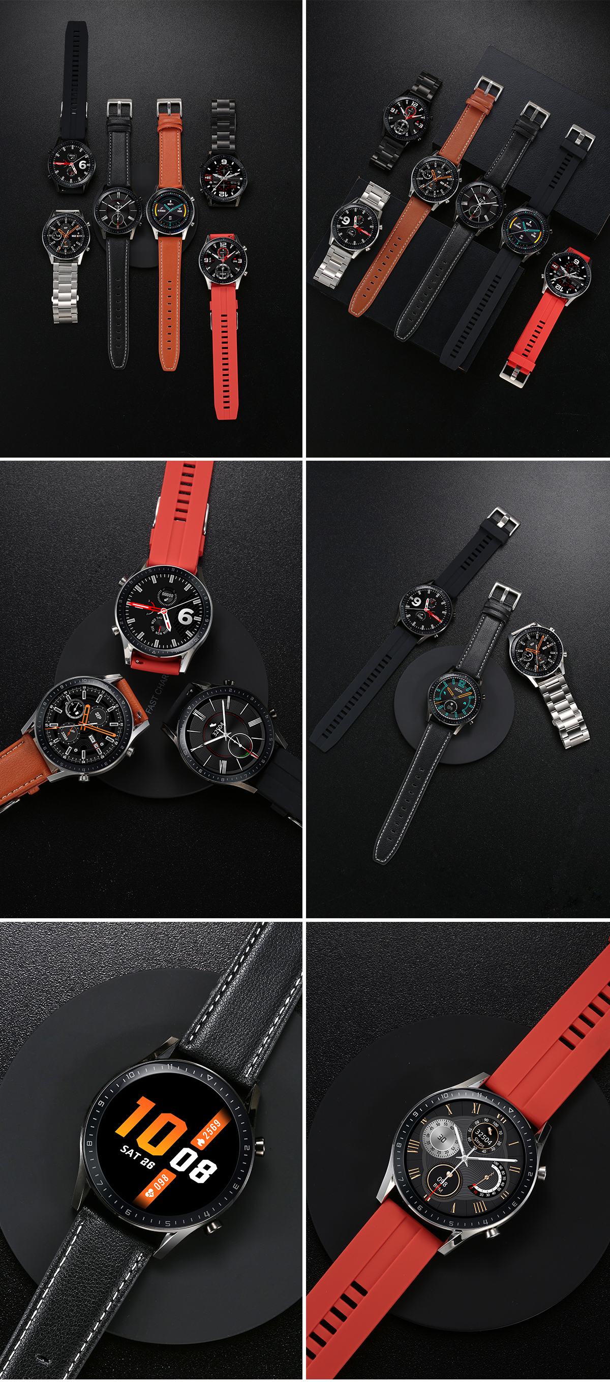 DT92 Smart Watch Women Men Call 1.3 Inch Touch Screen Retina Display Scree Round Charging Smartwatch 2020 PK L13 L16