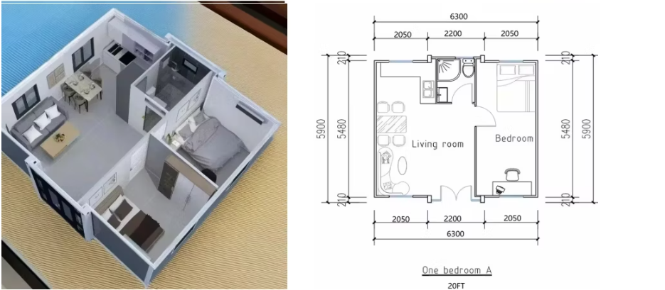 20FT 40FT Expandable Container House Steel Structure Movable