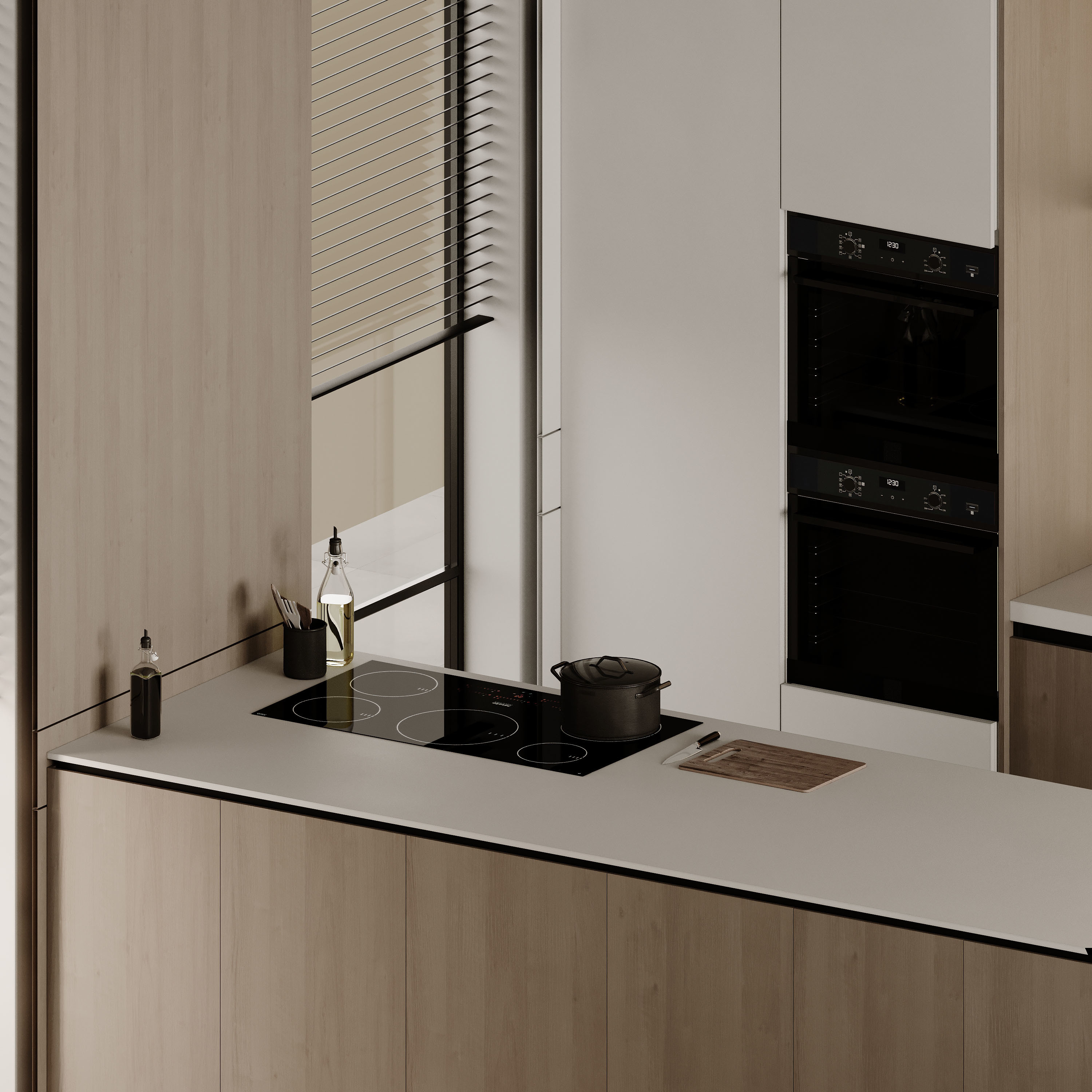 Luxury Island Solid Surface Plywood Storage Full Kitchen Units Set Modern Cabinets Corner Wall Cabinets Kitchens for Home