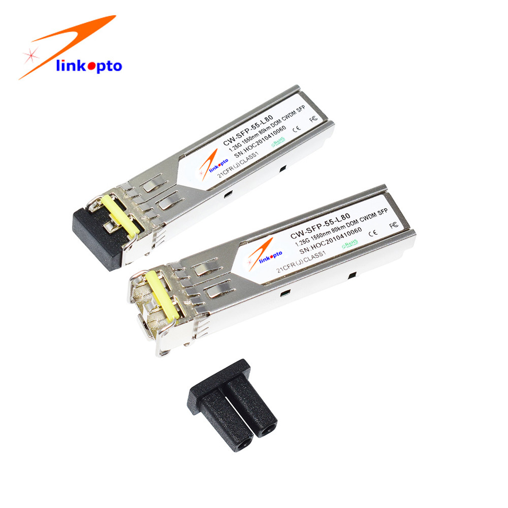 Quality 1000BASE-ZX CWDM Optical 80KM 1550nm Ethernet SFP Module for sale
