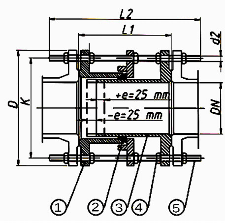 High Strength 2507 Duplex Steel Dismantling Joint Double Flange Transmission Compensator