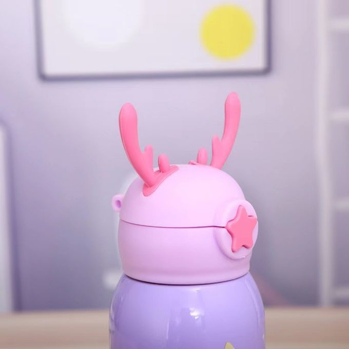 Stainless Steel 17 Oz Unicorn Cups For Kids Cute Insulated Water Bottle With Straw Strap Leak-Proof Flask For Boys And Girls
