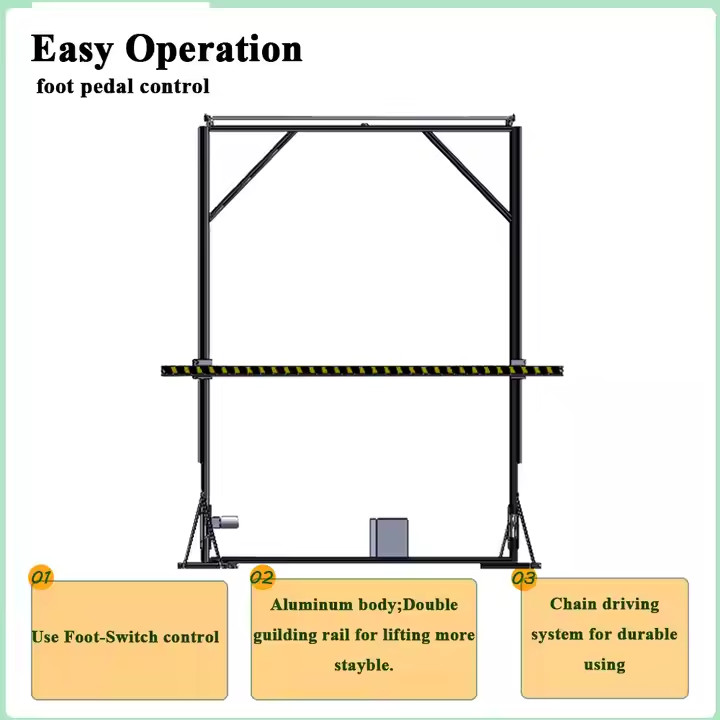 250W Blinds Inspection Hoist Dual Pole Roller Blind 3200mm Hoist Blind Hoistways