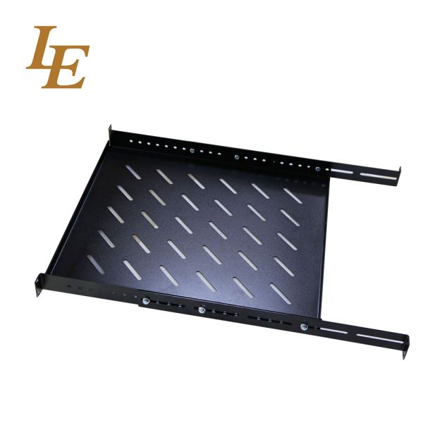 19" Network Cabinet Fixed Shelf Vented Cantilever Fixed Server Rack Shelf 1U 2U Cantilever Shelf with RAL9004 Black Sliding Shelves Adjustable trays
