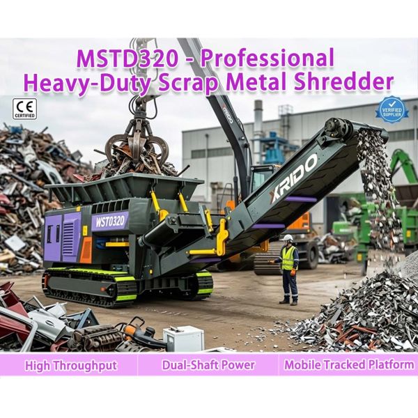 Double Shaft Design Crawler Mobile Shredder Machine for High Efficiency Shredding with Quiet Operation
