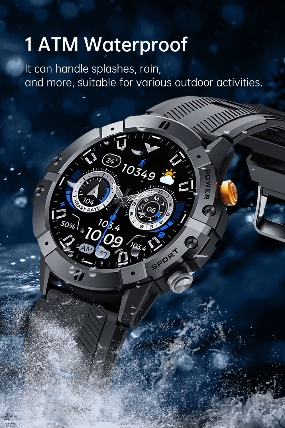 Accurate 24H Health Monitoring C29 SmartWatch 1.52-inch 1ATM Waterproof for Men