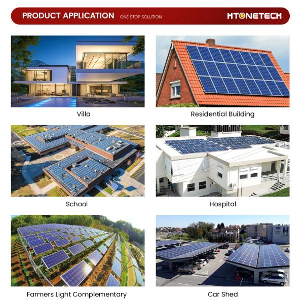 Htonetech Solar Panel On Grid System Single Phase / Three Phase Inverter
