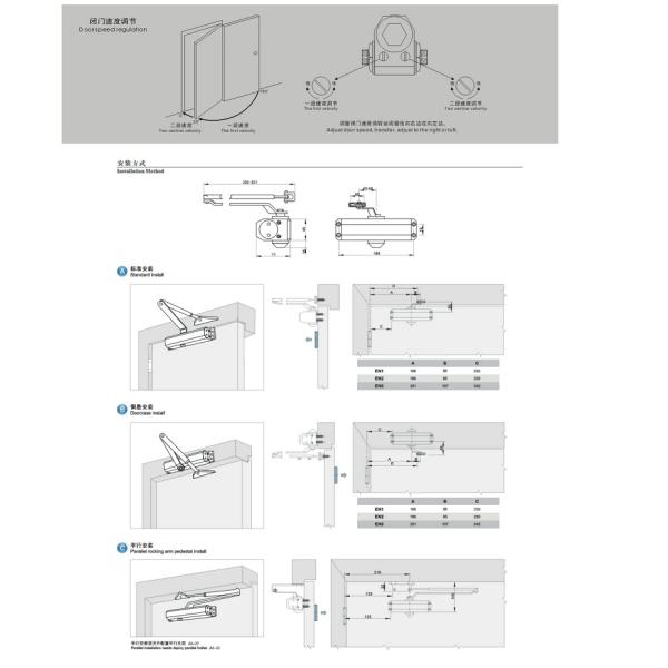 Adjustable Automatic Closer for Modern Glass Doors Overhead Concealed Efficiency