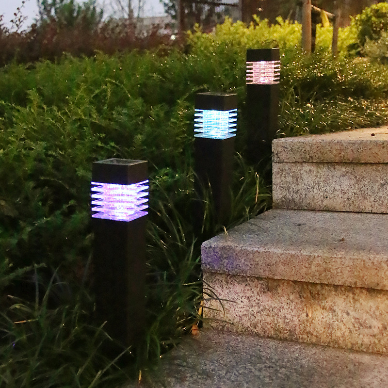 LED Outdoor Walkway Post Lamp for Garden Stake Pathway Solar Powered Landscape Lighting