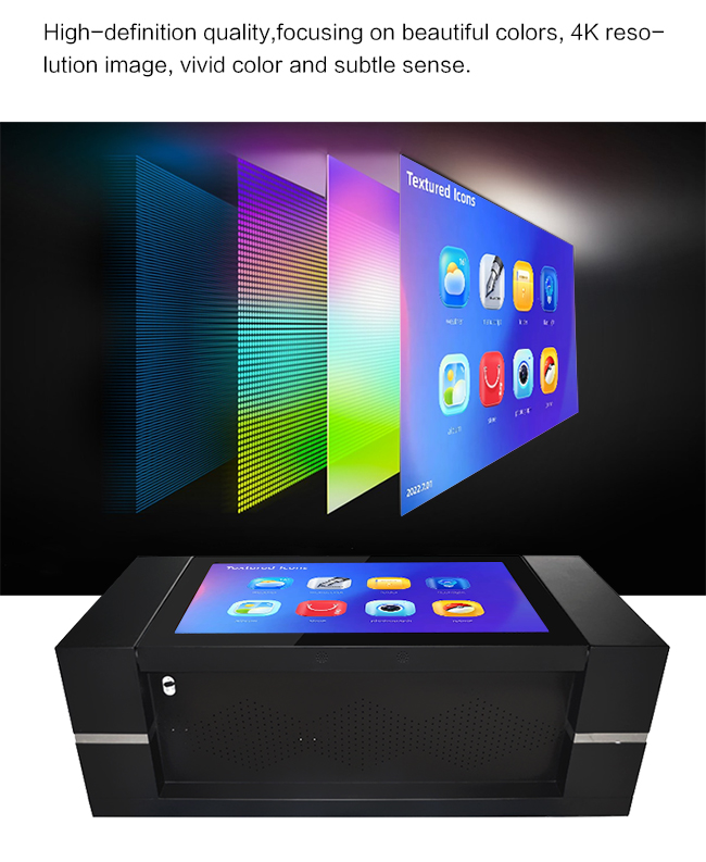 Hottest 43" Indoor Interactive Smart Touch Screen Coffee Table for Restaurant Lifting Touch Table