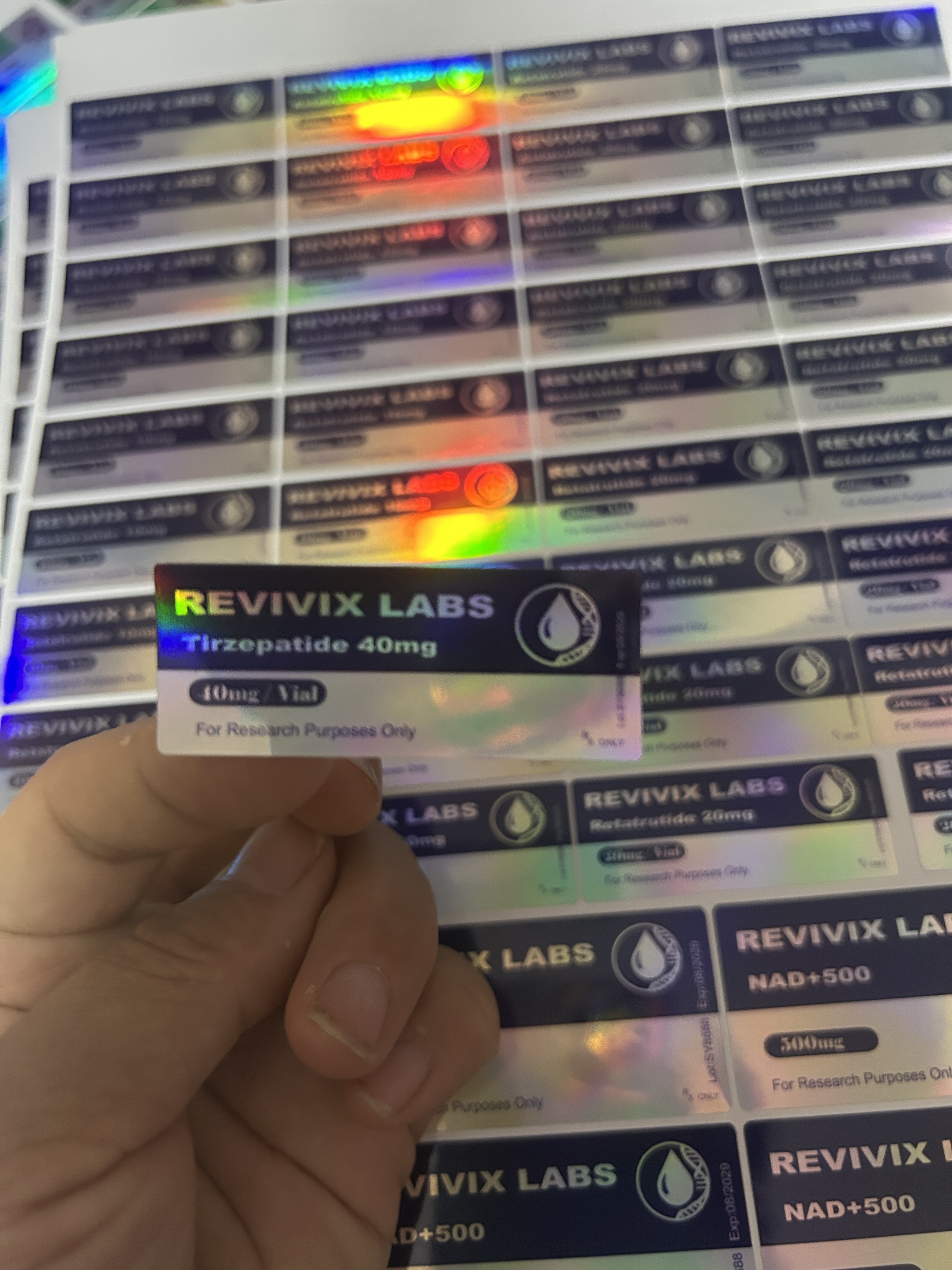 Retatrutide 30mg 2ml injection vial labels for subcutaneous injection