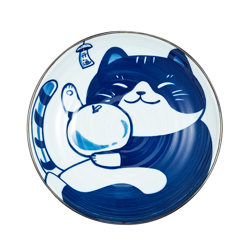 Best Blue Ceramic Stoneware Dinnerware Sets Gift Cat Plate Bowl Set Exquisite Gift