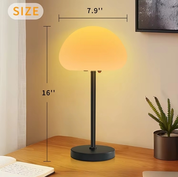 Rechargeable LED Mushroom Table Lamp for Restaurant & Ambient Lighting