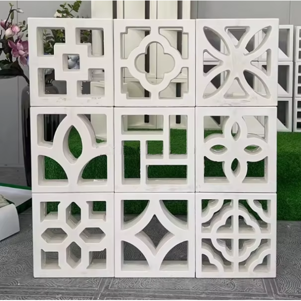 White Ventilation Brick Lightweight Decorative Cement Block for Wall Screen Concrete Masonry Block