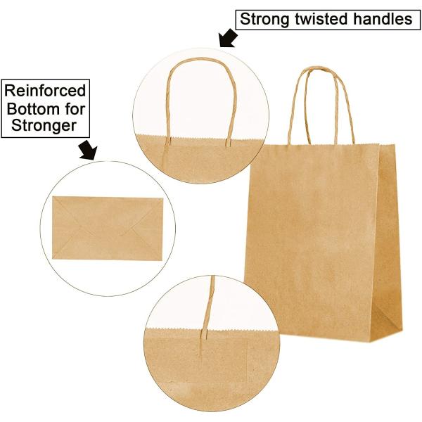 Durable 10×5×13'' Kraft Paper Bag With Handles