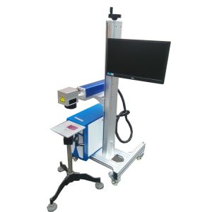 Quality 30W Fiber Flying Laser Marking Machine Automatic Fast Batch Code FDA Certification for sale