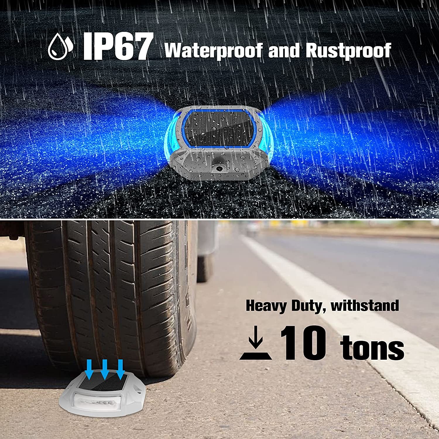 Waterproof Solar Power Outdoor Road Driveway Lamp Pathway Dock Path Security Light For Lawn Decks