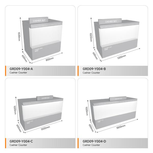 Display Cabinet Grey Wooden Cash Register With Light Box For Premium Display Table And Fashion-Forward Display Rack