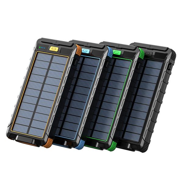 Micro USB Input Interface 10000mAh Power Bank with Compass and Solar Power Supply